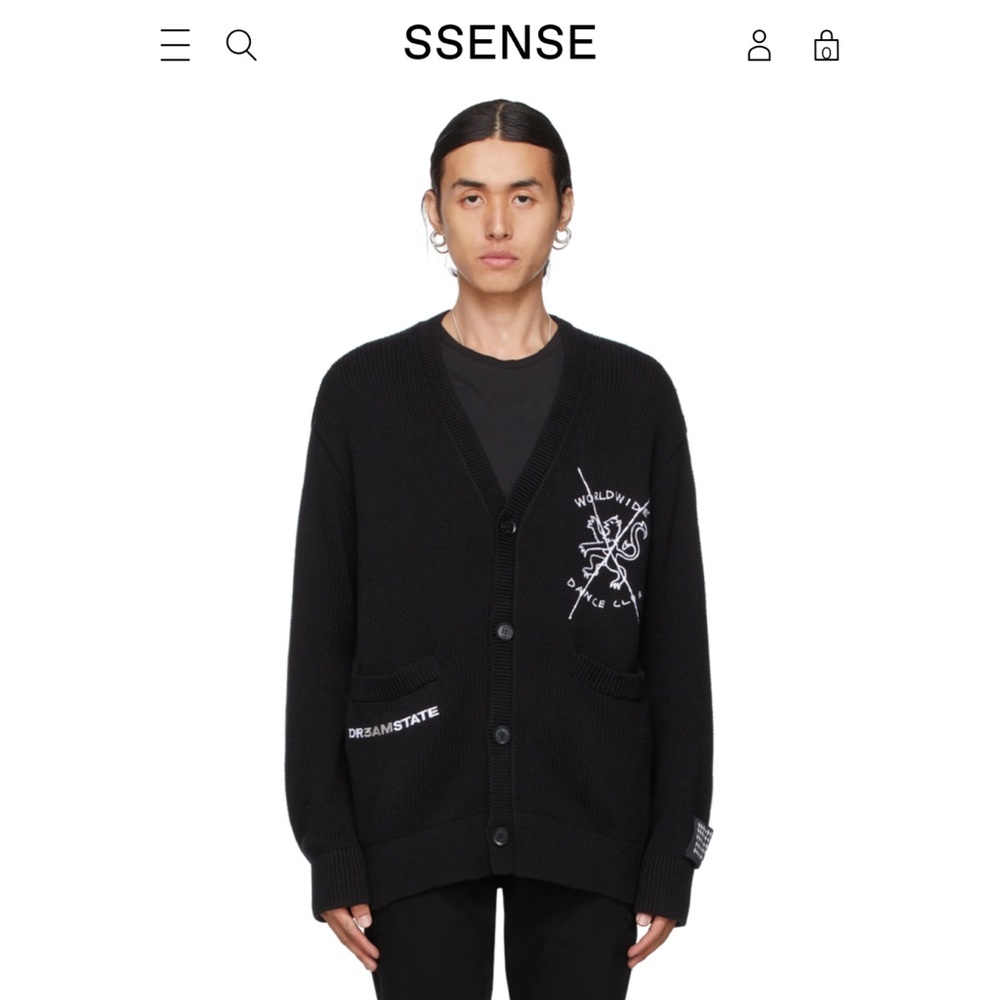 KSUBI Black Crest Script Liberty Cardigan
